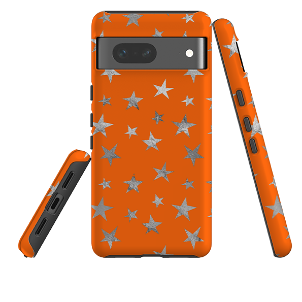 Google Tough Case - Orange and Silver Stars