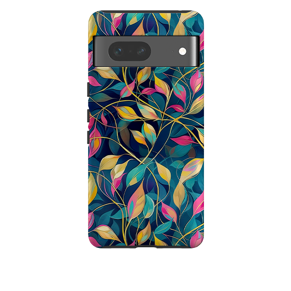 Google Tough Case - Pink and Teal Leaves