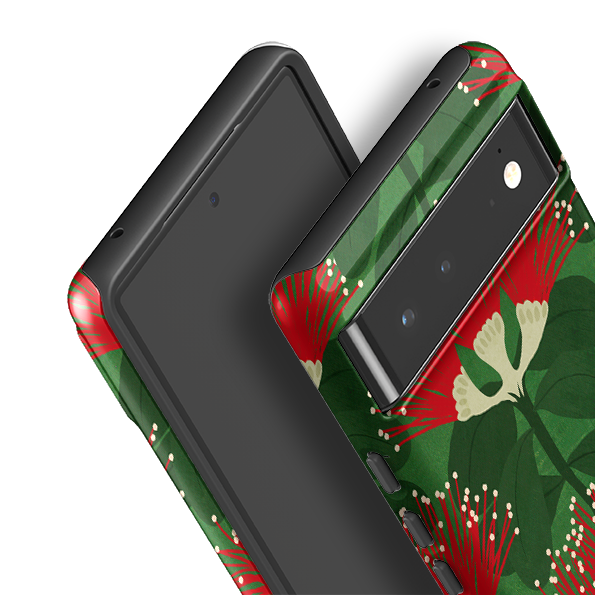 Google Tough Case -  Pohutukawa Green And Red By Katherine Quinn