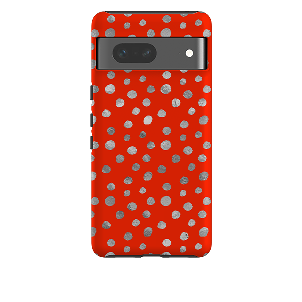 Google Tough Case - Red and Silver Dots