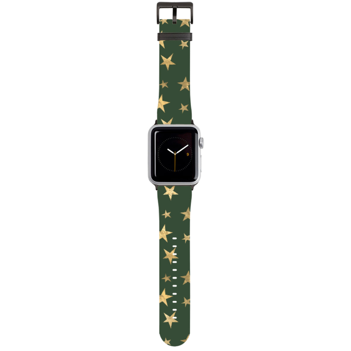 Green and Gold Stars Apple Watch Strap