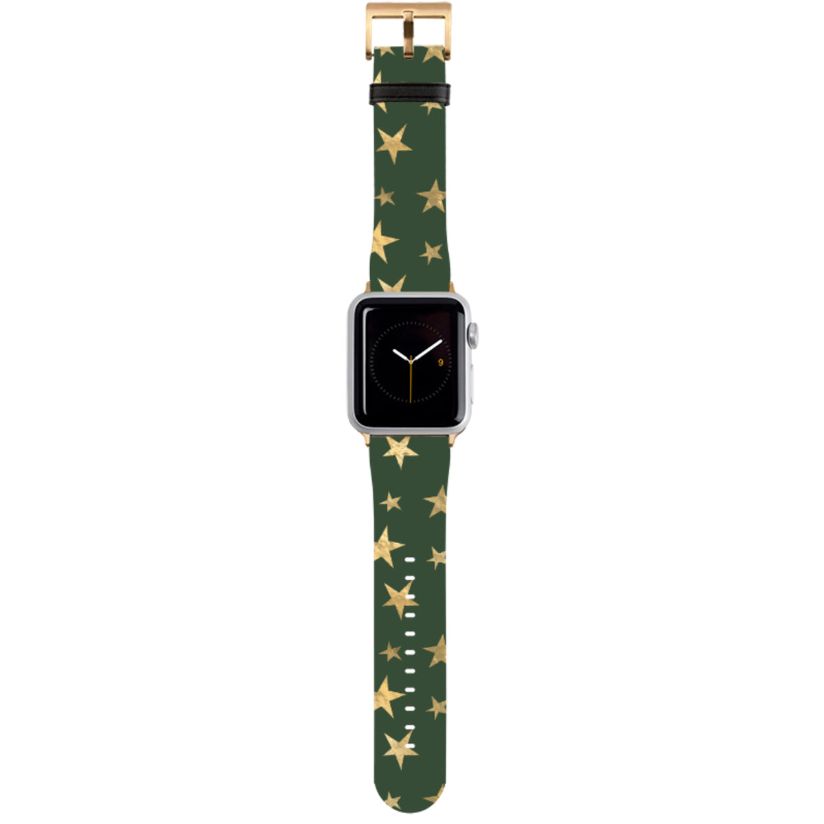 Green and Gold Stars Apple Watch Strap
