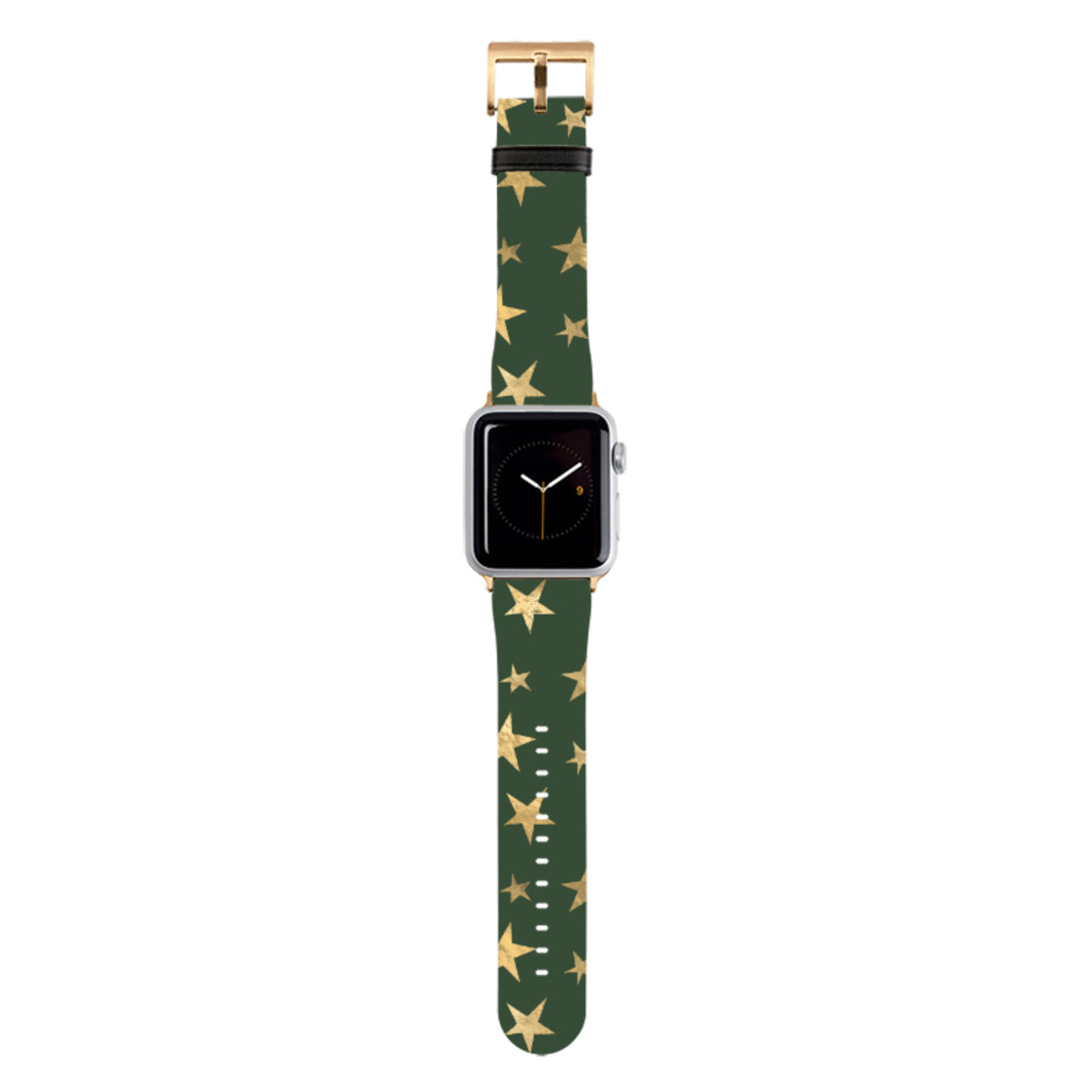 Green and Gold Stars Apple Watch Strap