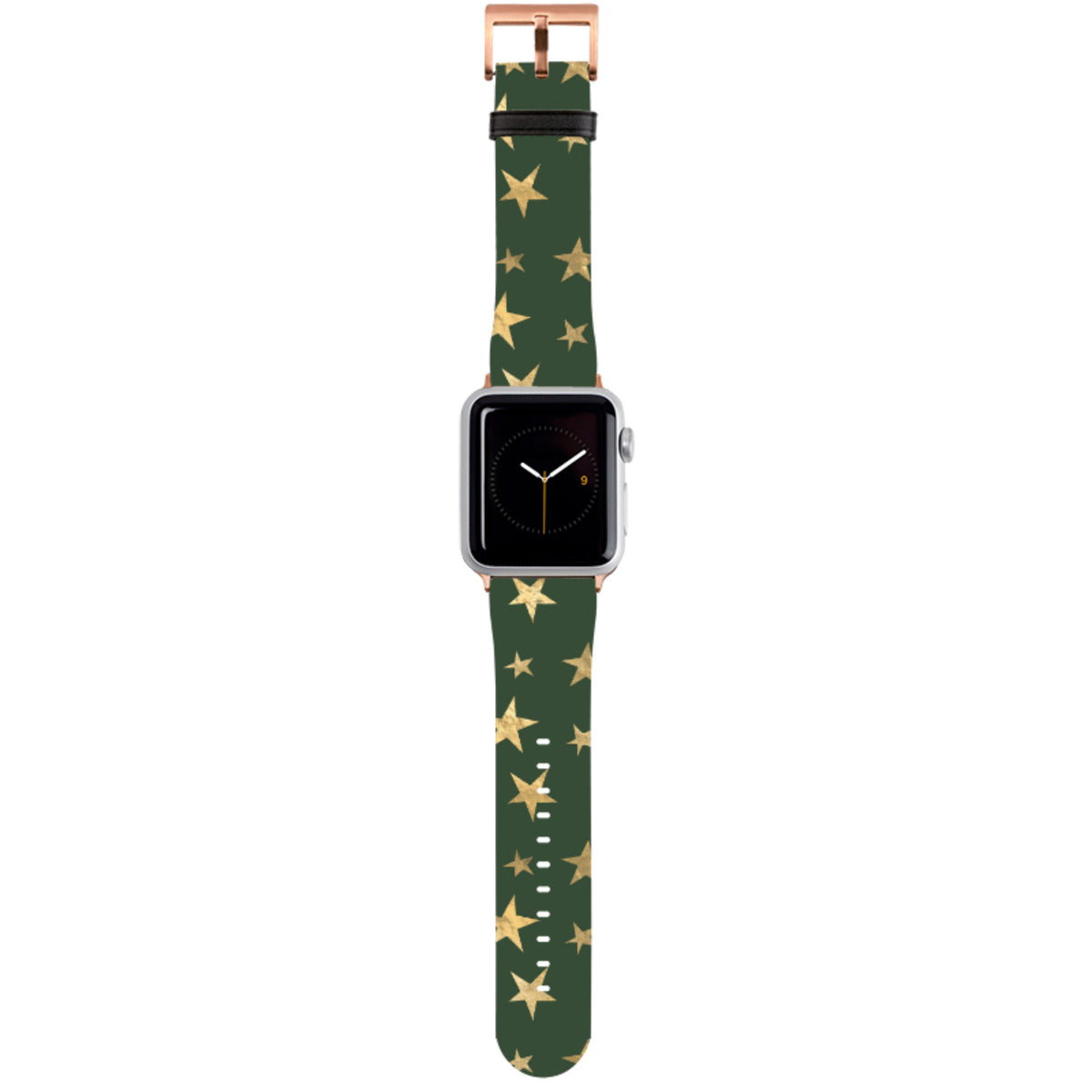 Green and Gold Stars Apple Watch Strap