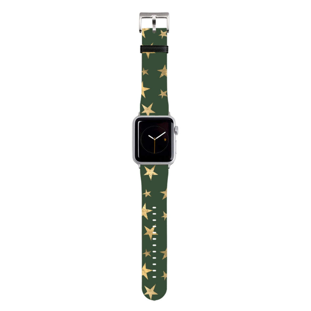 Green and Gold Stars Apple Watch Strap