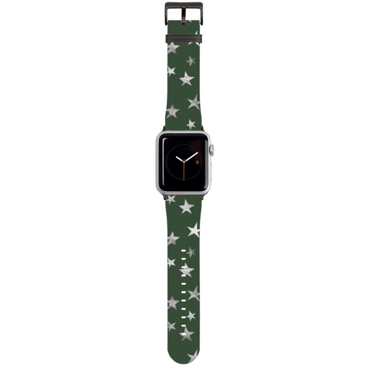 Apple Watch Armband Grüne und silberne Sterne
