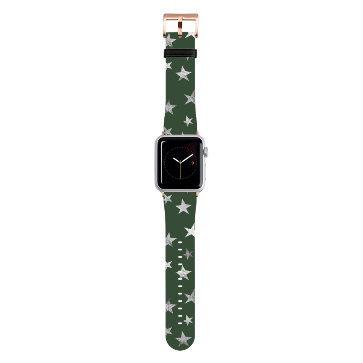 Apple Watch Armband Grüne und silberne Sterne
