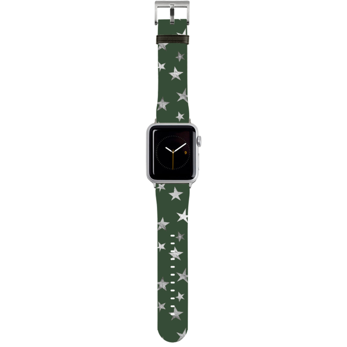 Apple Watch Armband Grüne und silberne Sterne