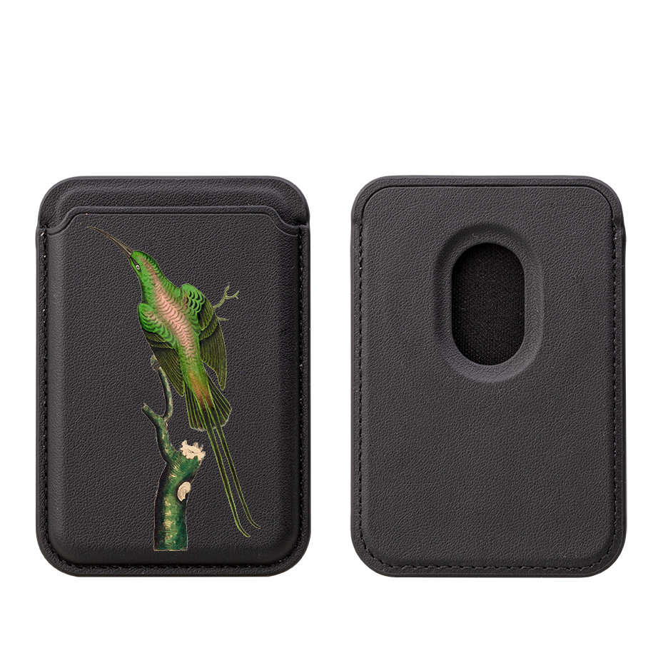 Green Bird MagSafe Wallet- Black