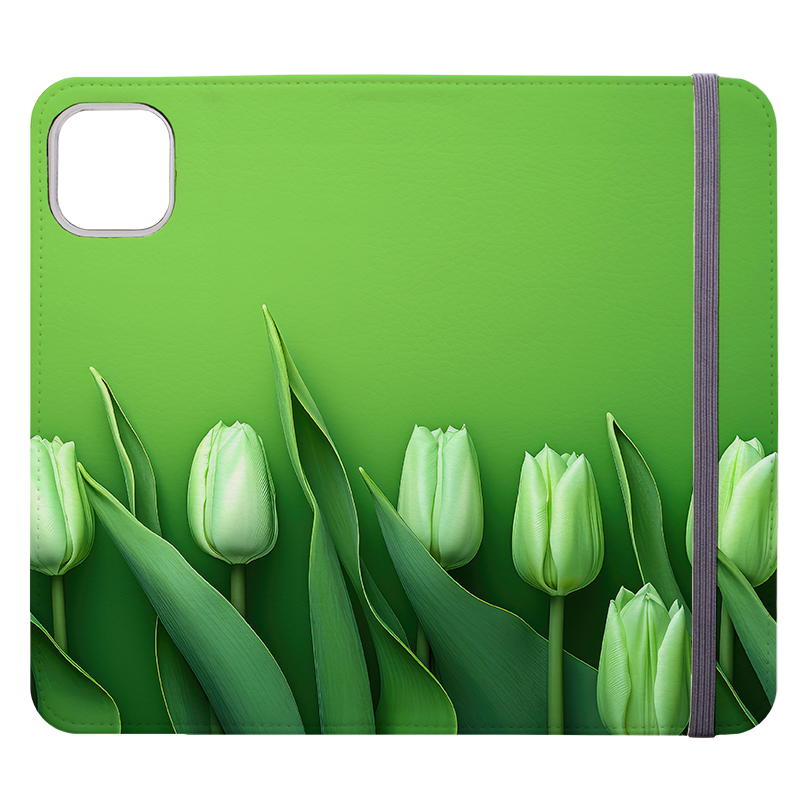 Green Floral Wallet Case