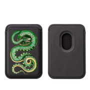 Green Snake MagSafe Wallet- Black