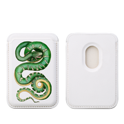 Green Snake MagSafe Wallet- White