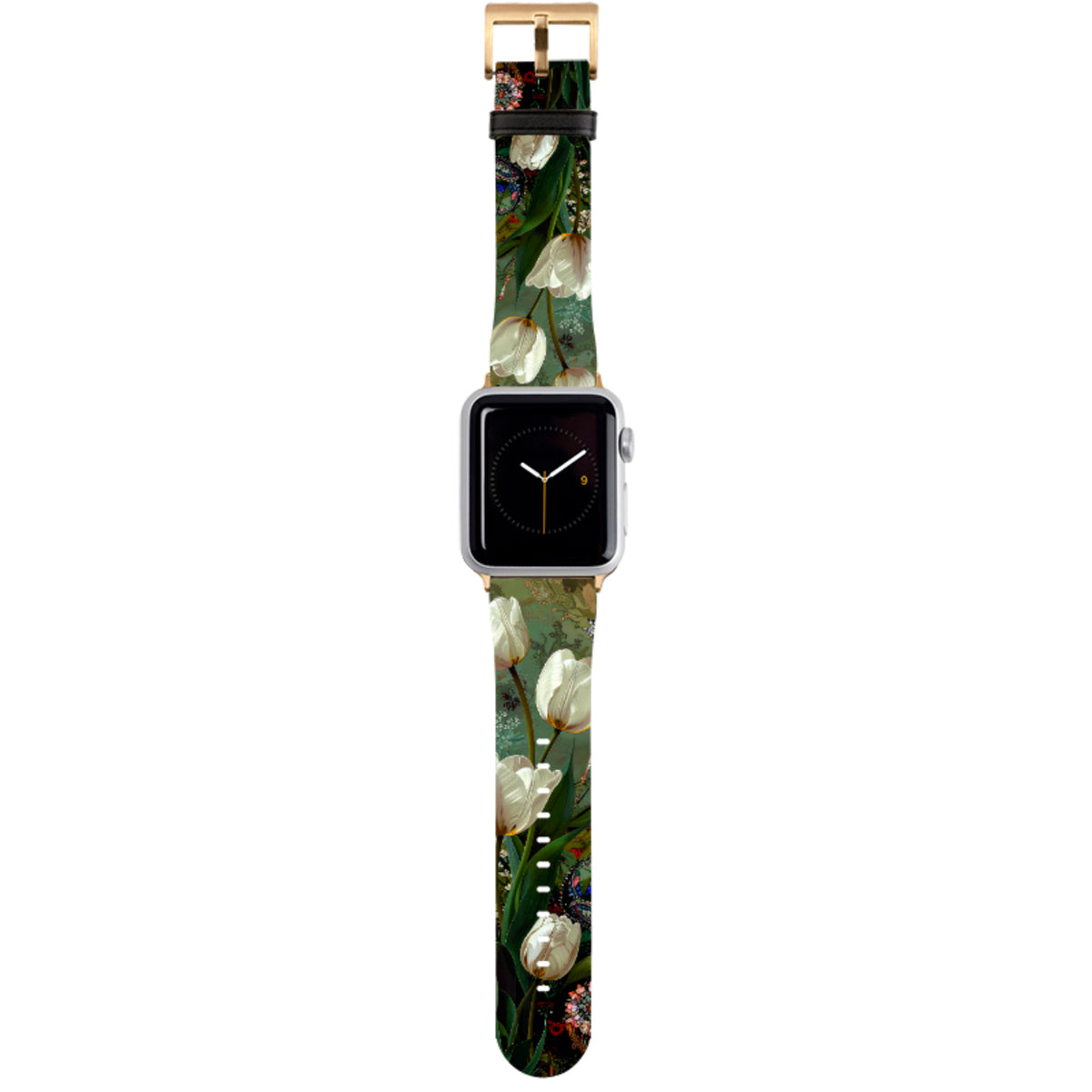 Green Vyne White Tulips Apple Watch Strap