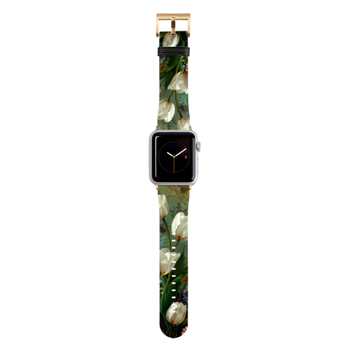 Green Vyne White Tulips Apple Watch Strap