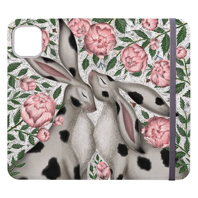 Hares And Peonies By Catherine Rowe Wallet case
