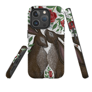 iPhone MagSafe Tough Case - Hares and Red Roses By Catherine Rowe