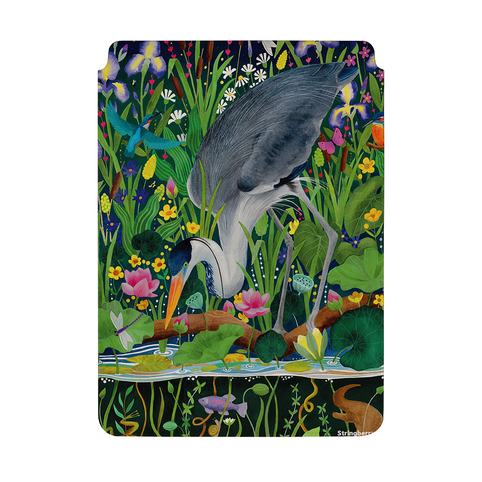Heron Fishing By Bex Parkin Laptop, Kindle & iPad Sleeve