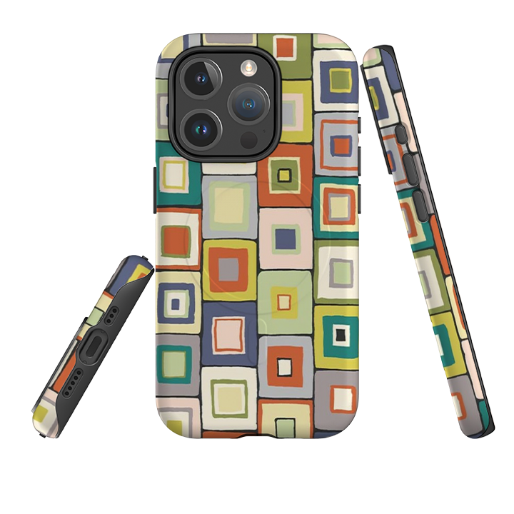iPhone MagSafe Tough Case -  Atelier Blanket Squares Urbane By Sarah Campbell