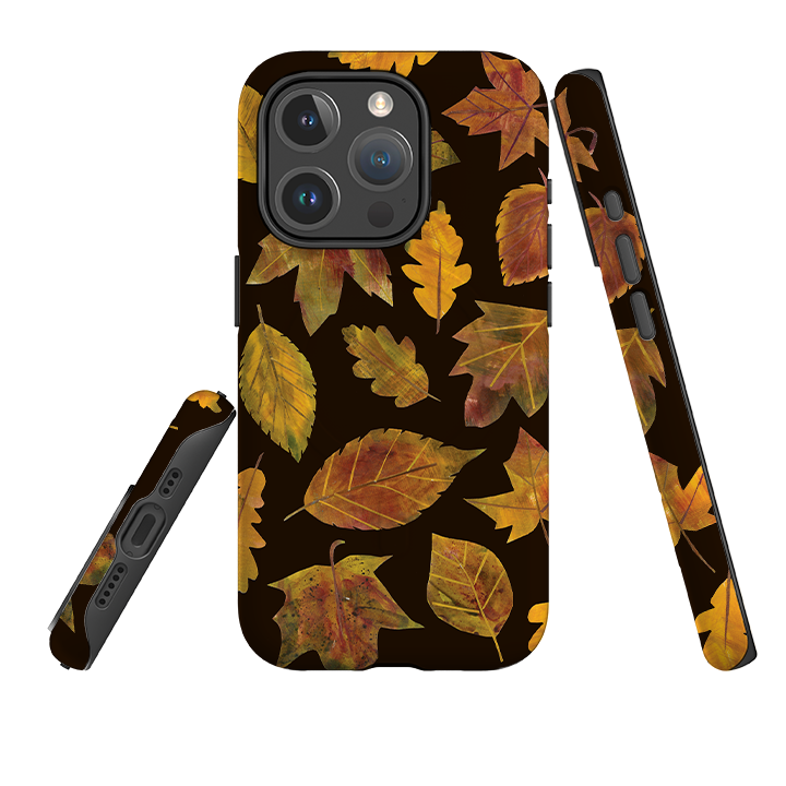 iPhone MagSafe Tough Case - Autumn Textured Leaves By Tracey English