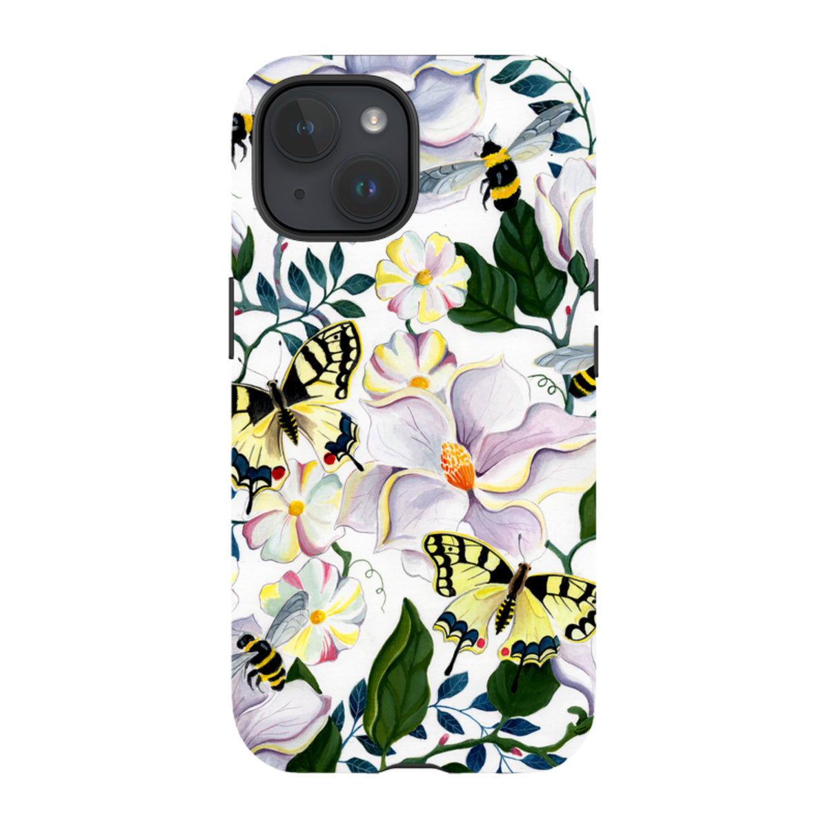 iPhone MagSafe Tough Case - Bees and Magnolia By Bex Parkin