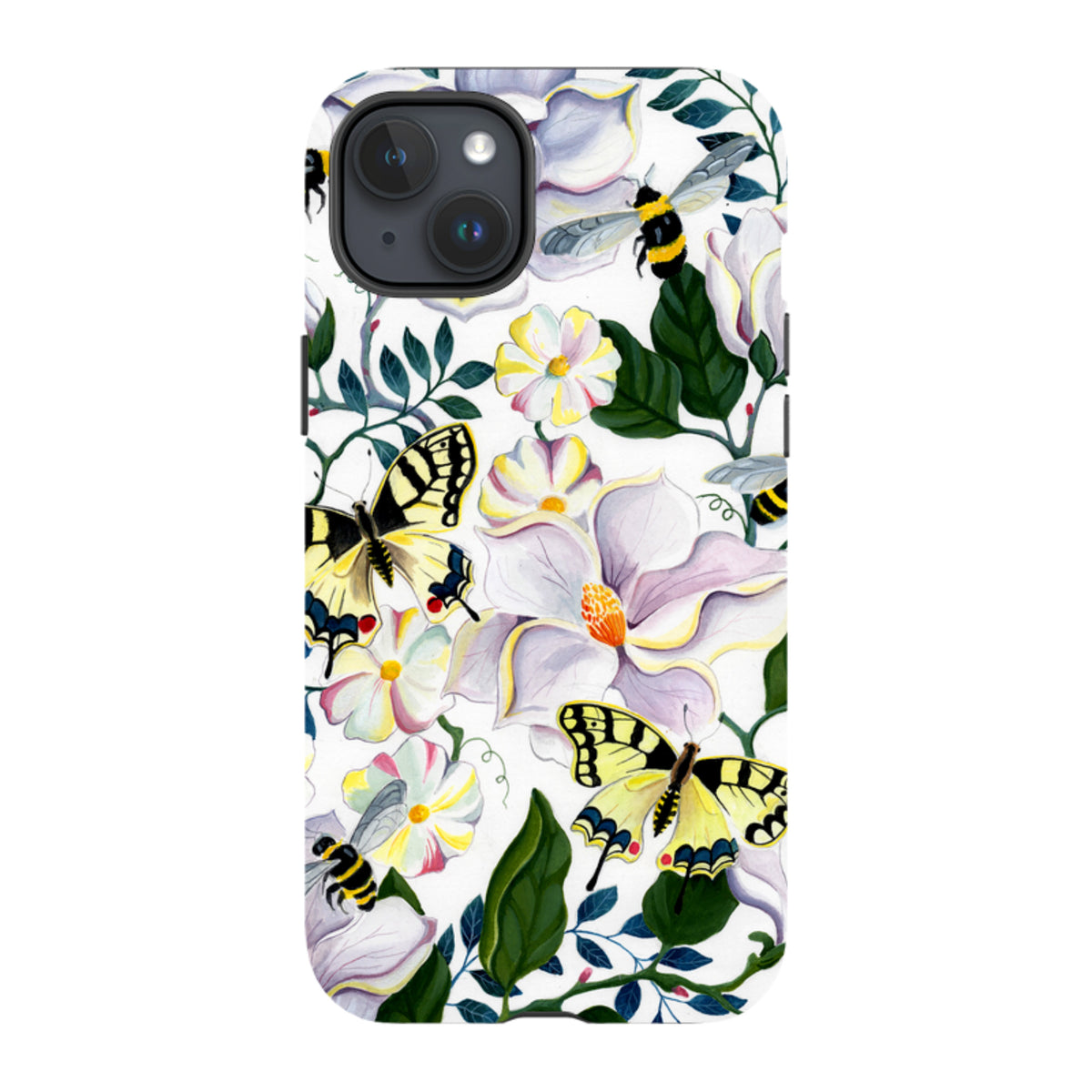 iPhone MagSafe Tough Case - Bees and Magnolia By Bex Parkin