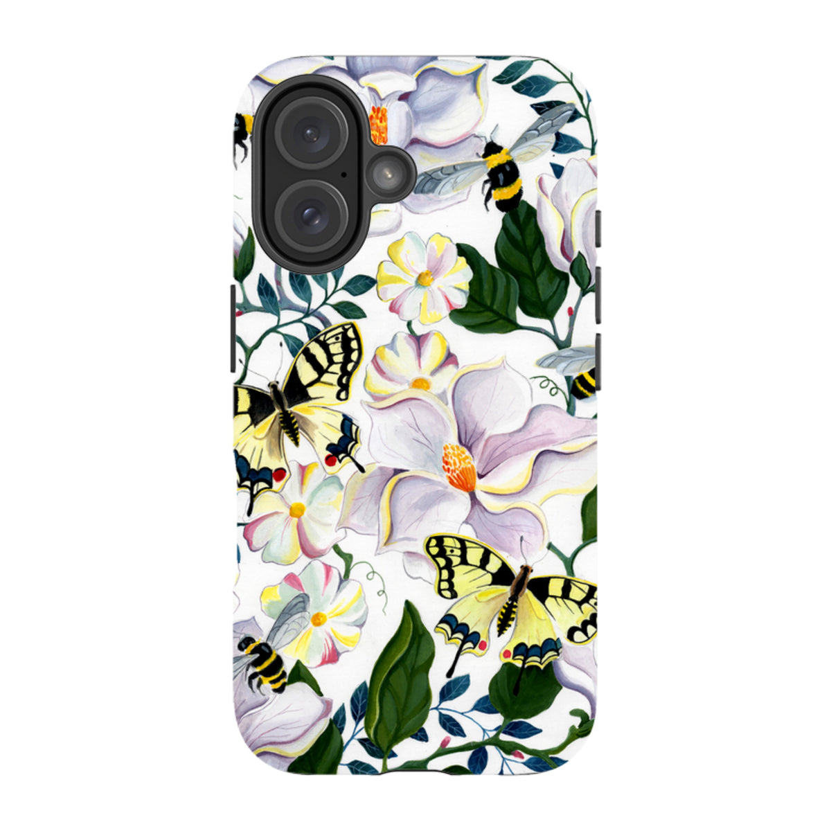 iPhone MagSafe Tough Case - Bees and Magnolia By Bex Parkin