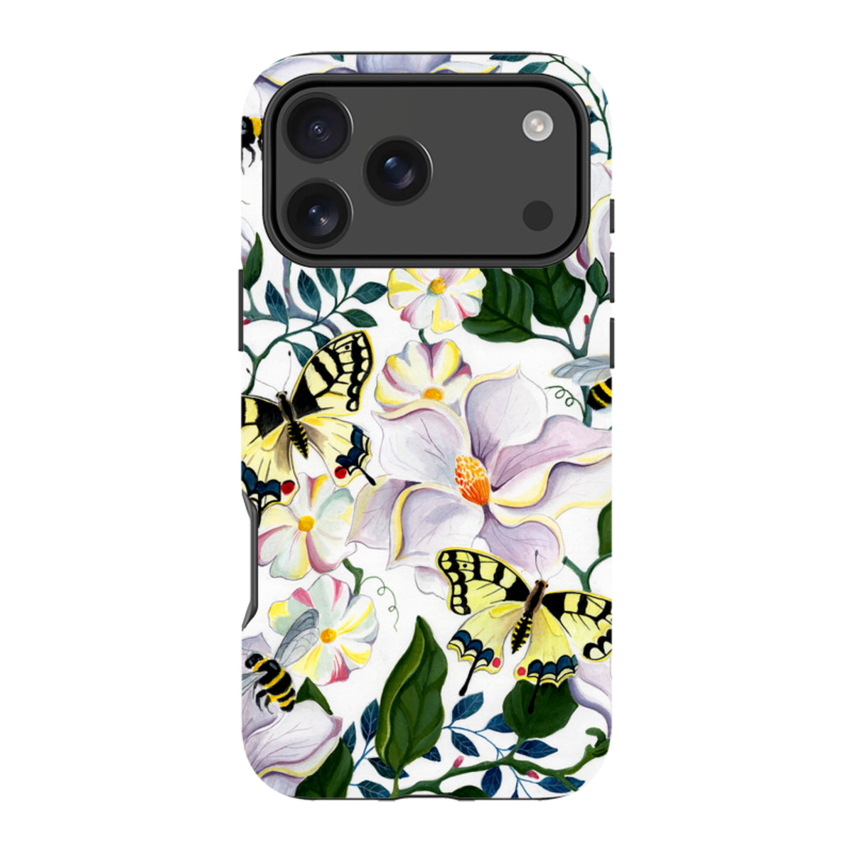 iPhone MagSafe Tough Case - Bees and Magnolia By Bex Parkin