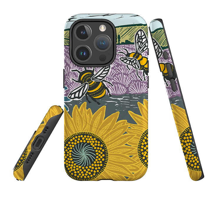 iPhone MagSafe Tough Case -  Bees and Sunflower By Kate Heiss