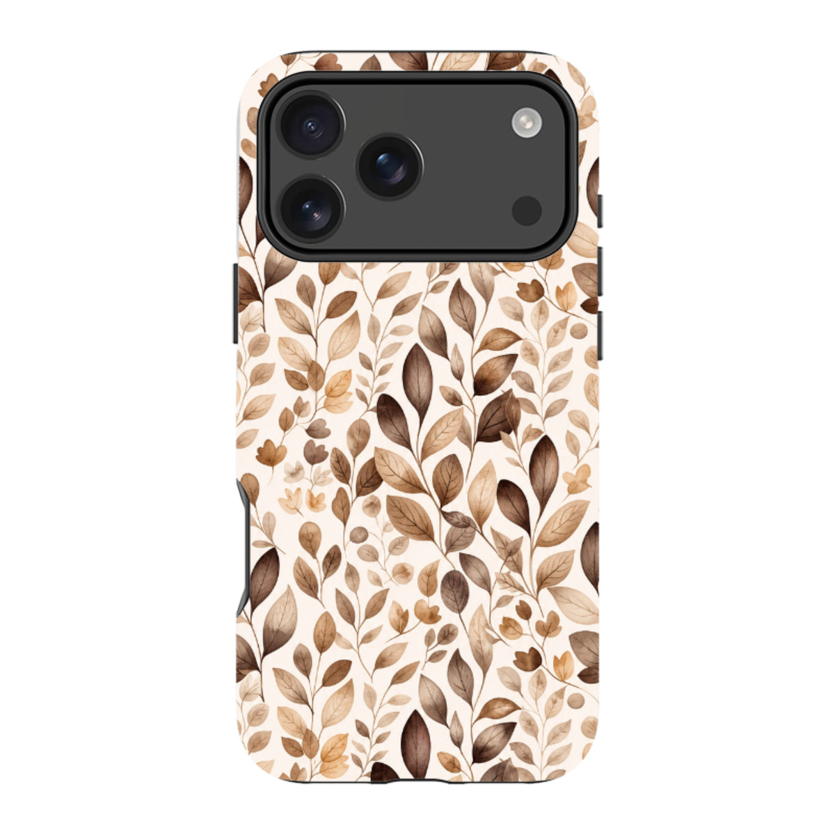 iPhone MagSafe Tough Case - Beige Aesthetic Leaves