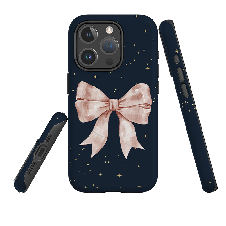 iPhone MagSafe Tough Case -  Big Bow Blue Stars