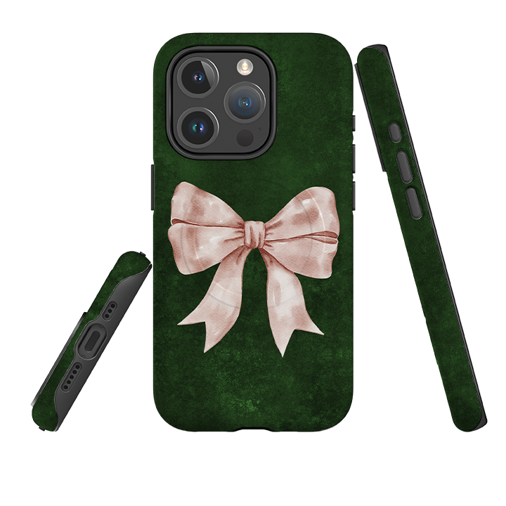 iPhone MagSafe Tough Case -  Big Bow Forest Green