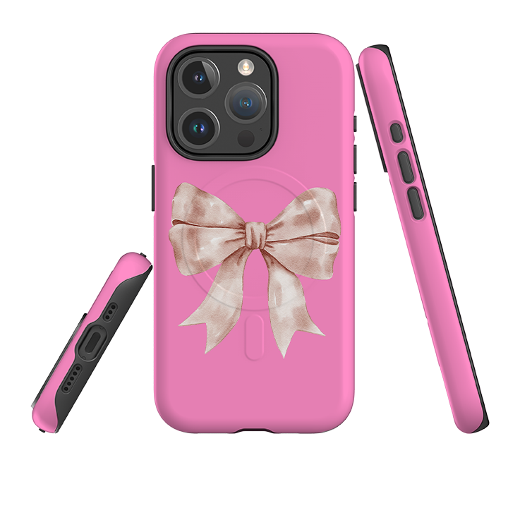iPhone MagSafe Tough Case -  Big Bow Light Pink