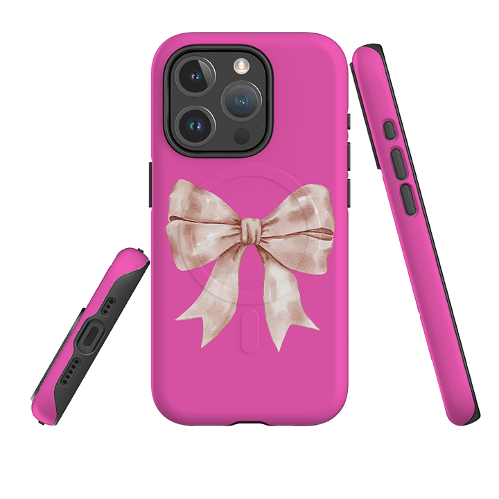 iPhone MagSafe Tough Case -  Big Bow Pink
