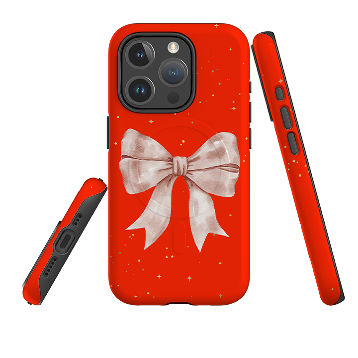 iPhone MagSafe Tough Case -  Big Bow Red Stars