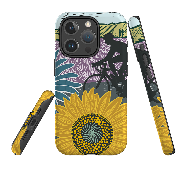 iPhone MagSafe Tough Case – Fahrrad und Sonnenblumen von Kate Heiss