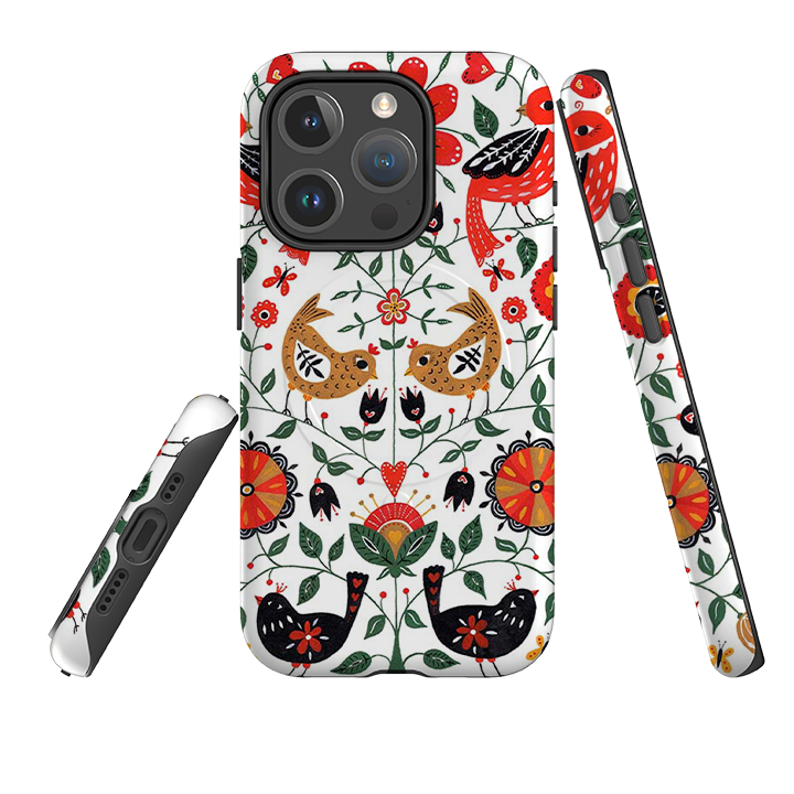 iPhone MagSafe Tough Case -  Birds and Florals By Suzy Taylor