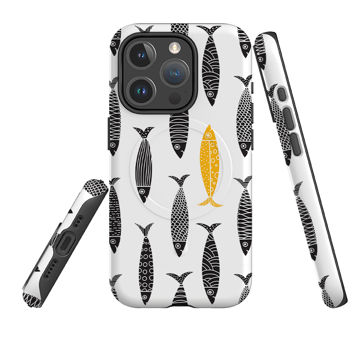 iPhone MagSafe Tough Case - Black and Gold Sardines