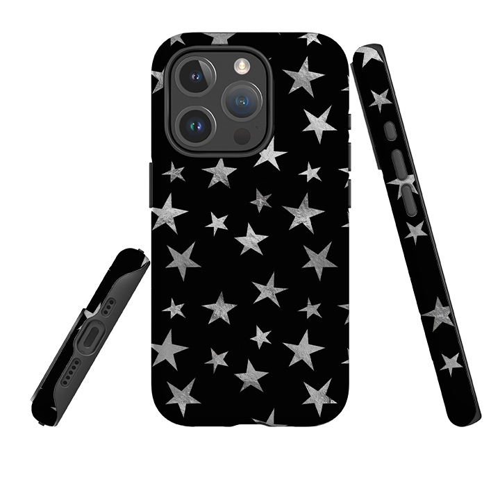iPhone MagSafe Tough Case - Black and Silver Stars