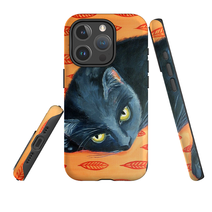 iPhone MagSafe Tough Case - Black Cat By Mary Stubberfield