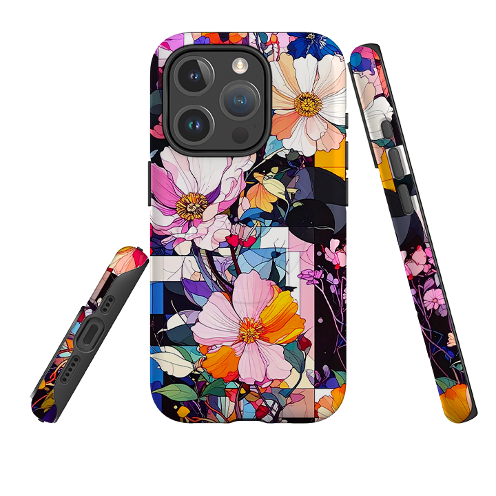 iPhone MagSafe Tough Case – Block-Blumenmuster