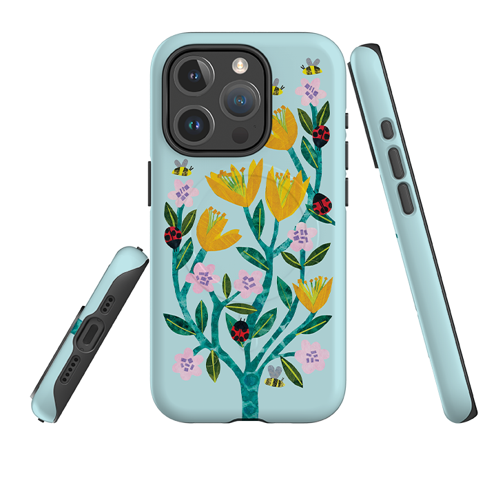iPhone MagSafe Tough Case - Blossom and Ladybirds By Tracey English