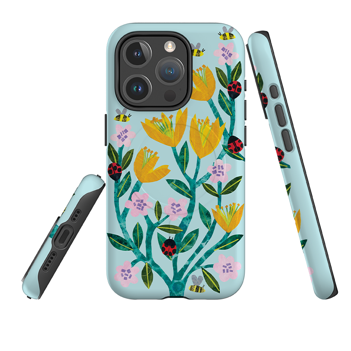 iPhone MagSafe Tough Case -  Blossom and Ladybirds By Tracey English