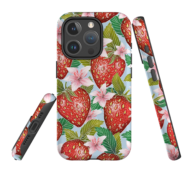 iPhone MagSafe Tough Case -  Blue Strawberries By Catherine Rowe