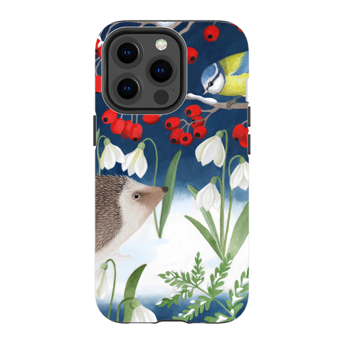 iPhone MagSafe Tough Case - Blue Tit and Hedgehog By Bex Parkin