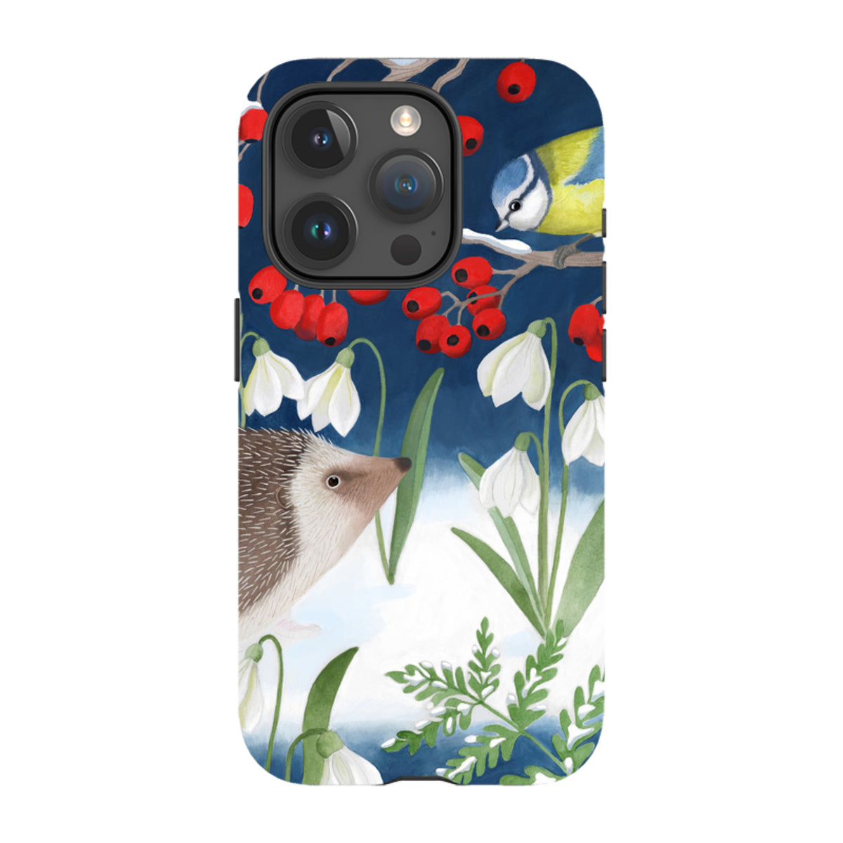 iPhone MagSafe Tough Case - Blue Tit and Hedgehog By Bex Parkin