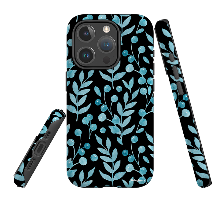 iPhone MagSafe Tough Case -  Blue Xmas Florals