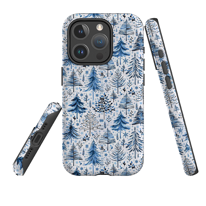 iPhone MagSafe Tough Case -  Blue Xmas Trees By Elisabeth Haager