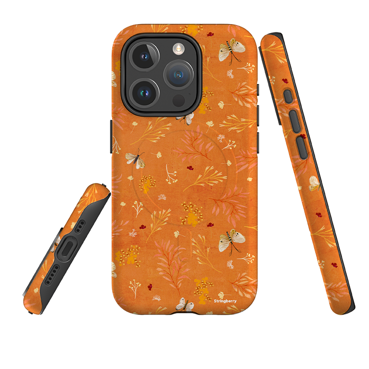 iPhone MagSafe Tough Case - Blush Floral Orange By Katherine Quinn