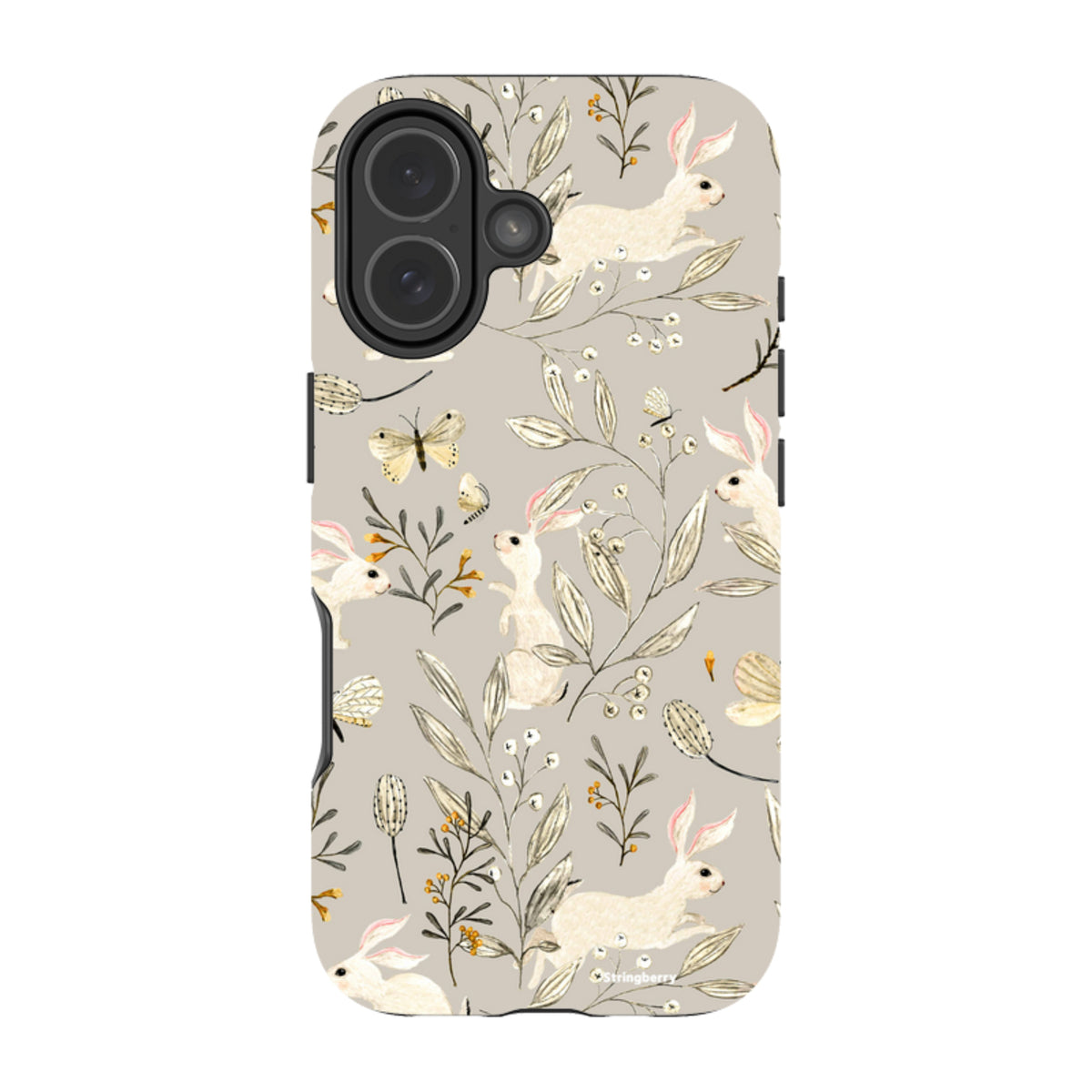 iPhone MagSafe Tough Case - Bunnies Grey By Katherine Quinn