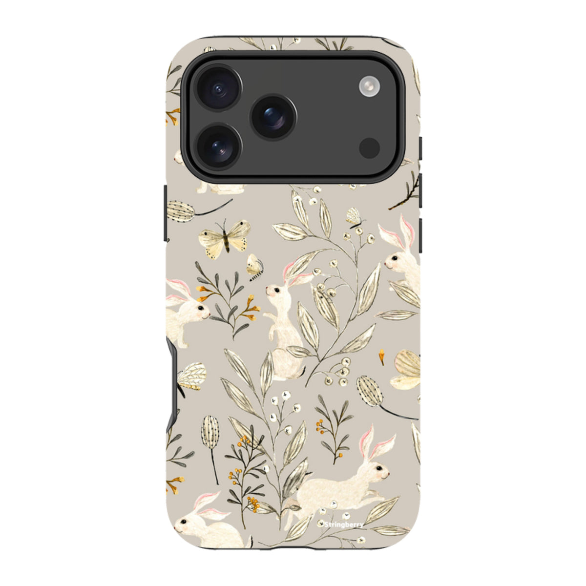 iPhone MagSafe Tough Case - Bunnies Grey By Katherine Quinn